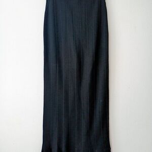 MANAHE Black Pleated Knit Midi Skirt | Classic Minimalist Chic Style Size S